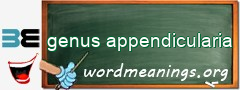 WordMeaning blackboard for genus appendicularia